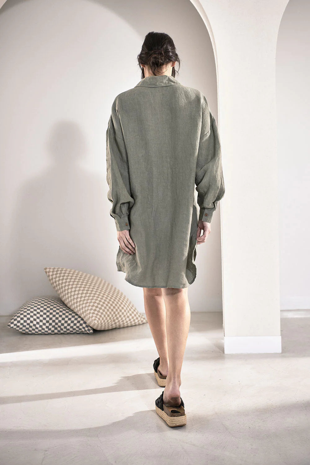 Fundamental Linen Shift Dress - Pistachio