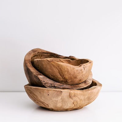 HAND CARVED TREE ROOT SERVING BOWL MEDIUM