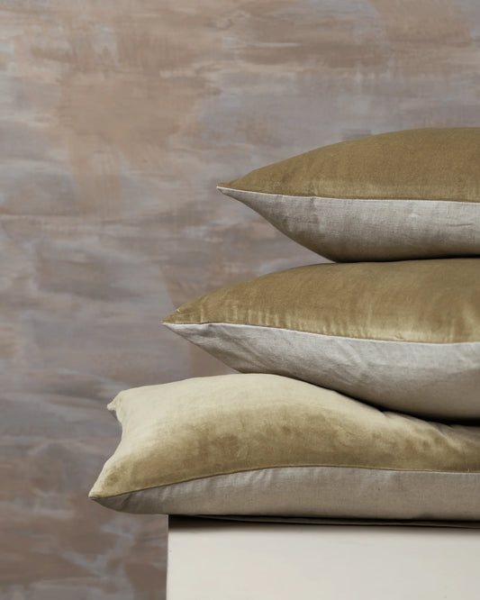 Saarde| Linen/Velvet Cushion Range | Olive