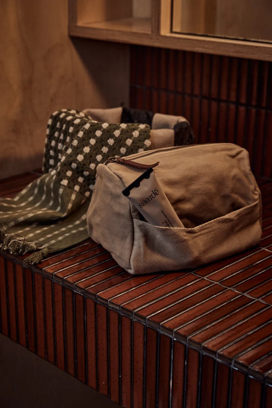 Saarde| Journey Toiletry Canvas Bag | Clay