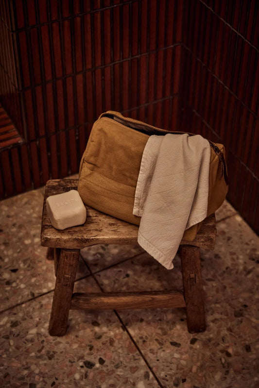 Saarde| Journey Toiletry Canvas Bag | Mustard