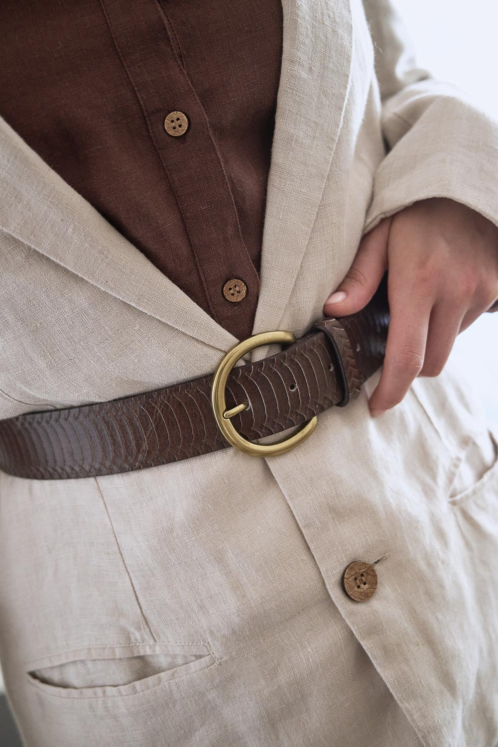 Copenhagen Leather Belt - Chocolate