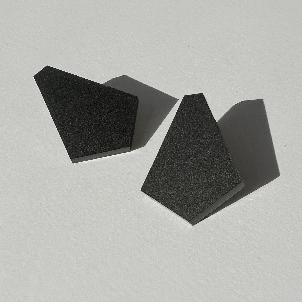 Geo Fan Statement Studs - Matte Black and Honey Tortie