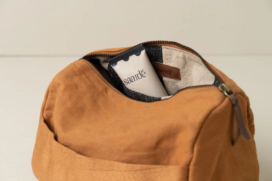 Saarde| Journey Toiletry Canvas Bag | Terracotta