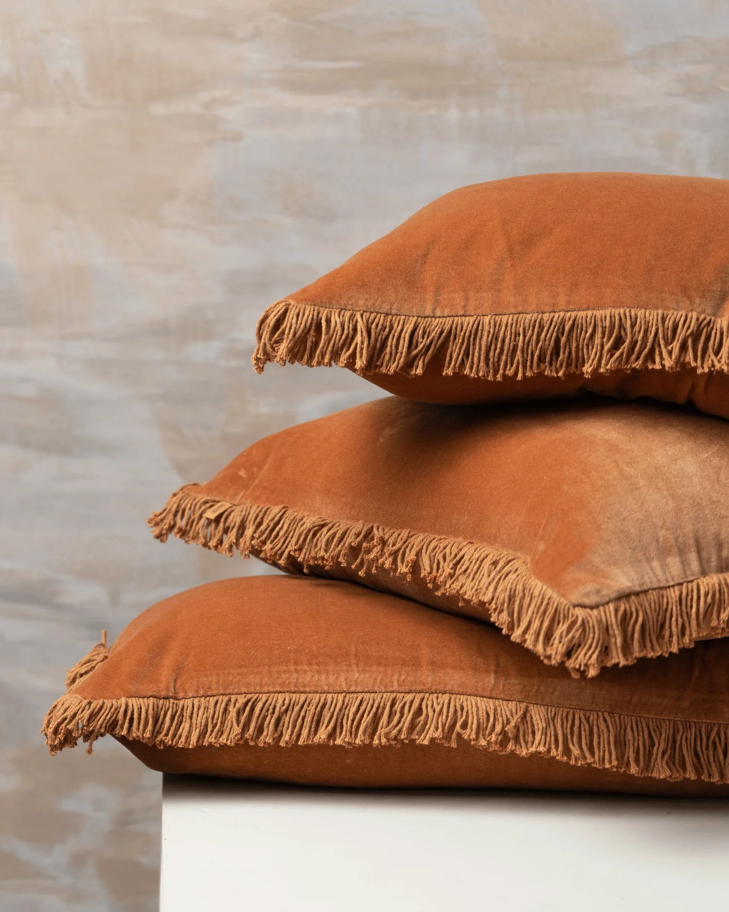 Velvet lumber cushion terracotta