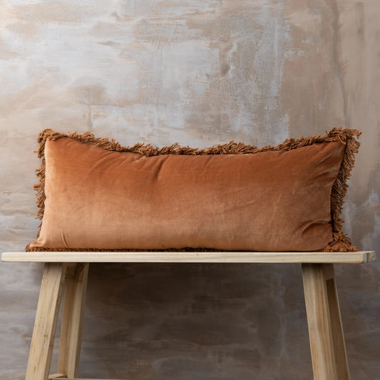 Velvet lumber cushion terracotta