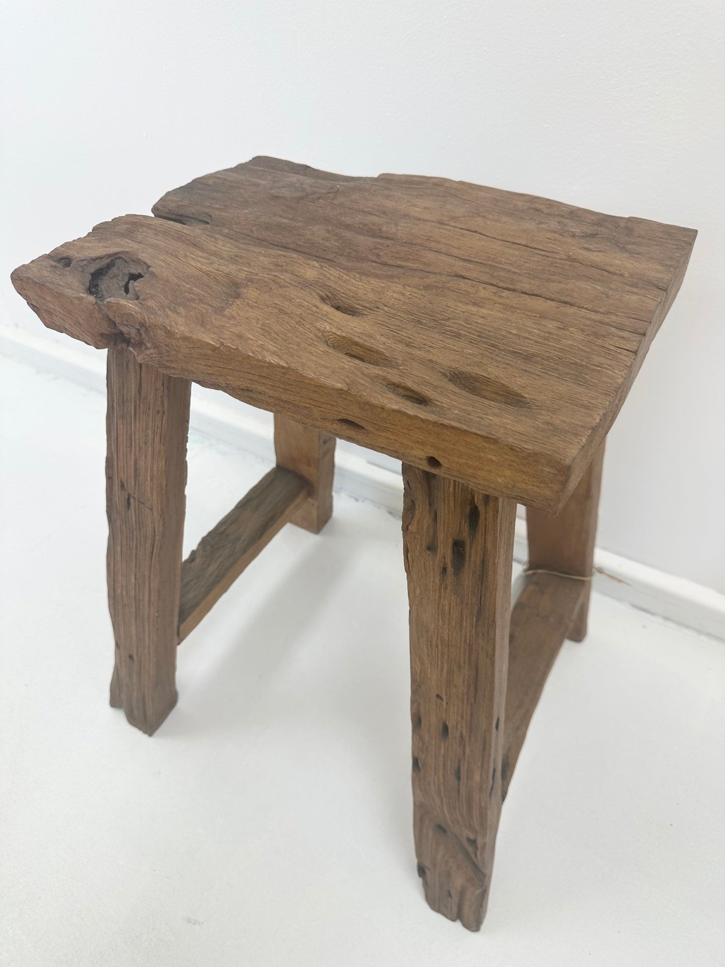 Rustic teak stool