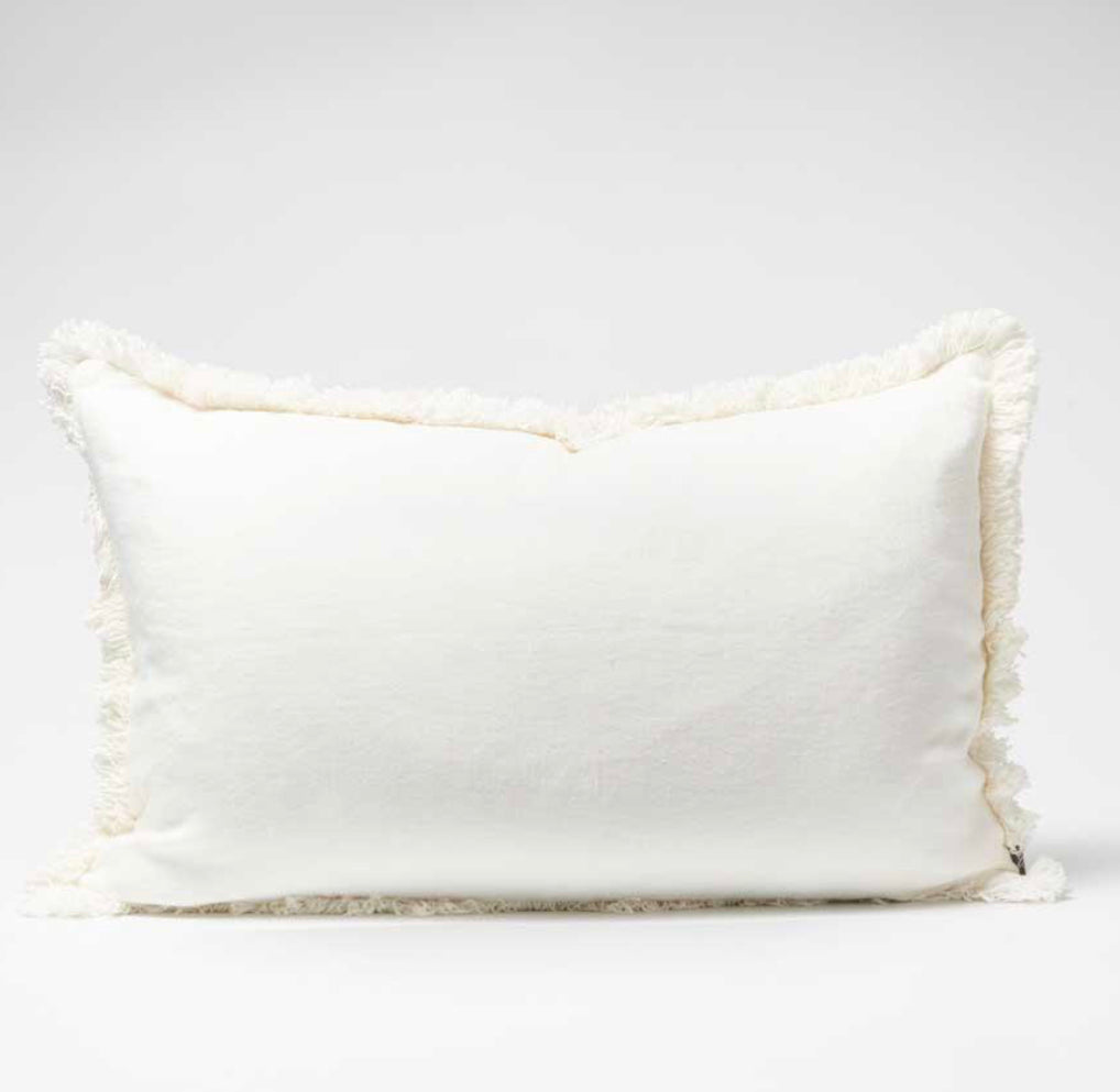 Luca boho cushion White