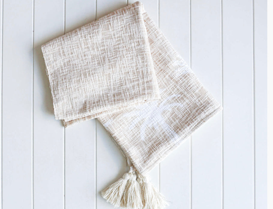 willow palm throw natural